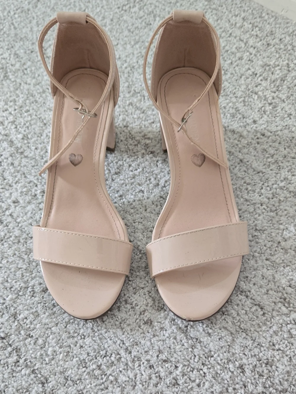 Steve Madden Pink Nude Ankle-Strap Block Heel Sandals